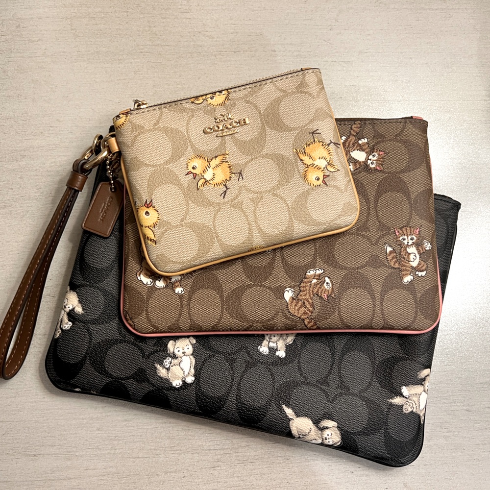 Set of 3 Coach Signature Wristlets.